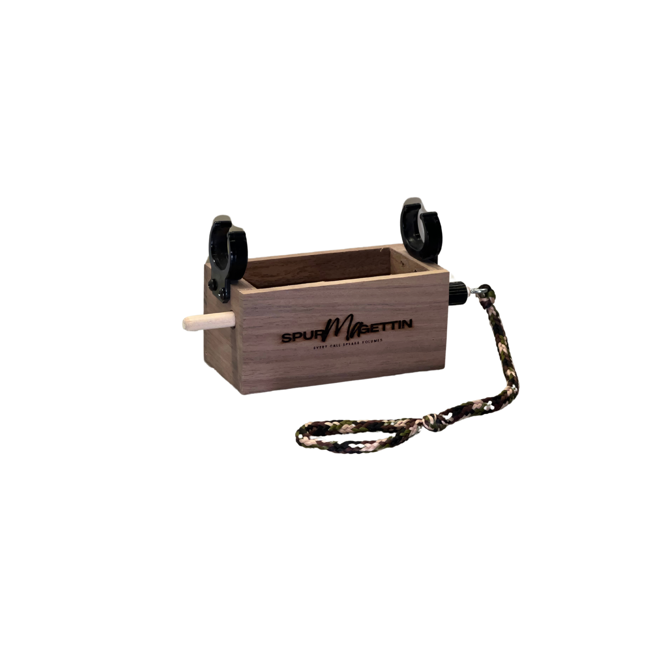 Gun Mount Push Button Box Call in Black Walnut Wood